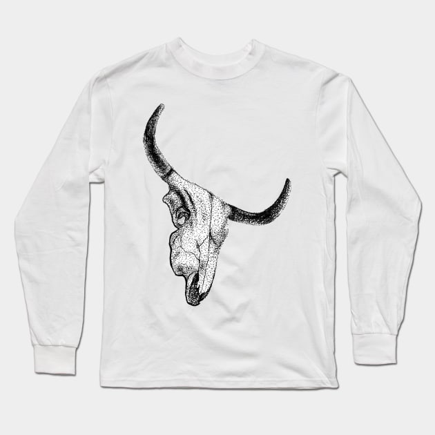 Longhorn Skull Long Sleeve T-Shirt by MiloAndOtis